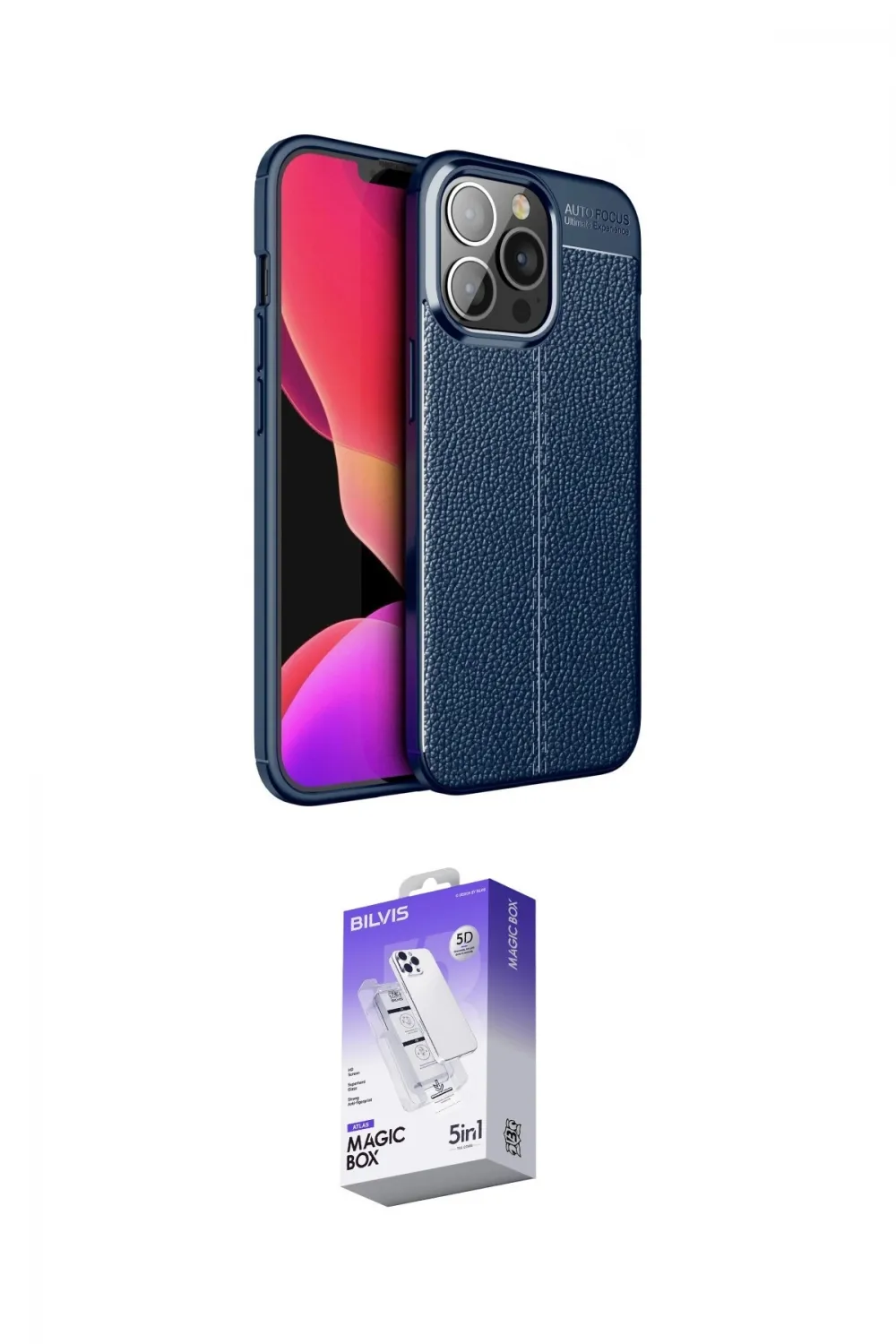 ieg™ iPhone 13 Pro Max Kılıf Doruk Klasik Özel Seri - Siyah Bilvis 5in1 3D Magic Cam Ekran Koruyucu