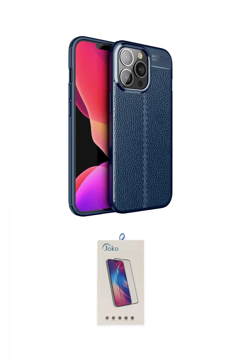 ieg™ iPhone 13 Pro Max Kılıf Doruk Klasik Özel Seri - Siyah Joko 5D Cam