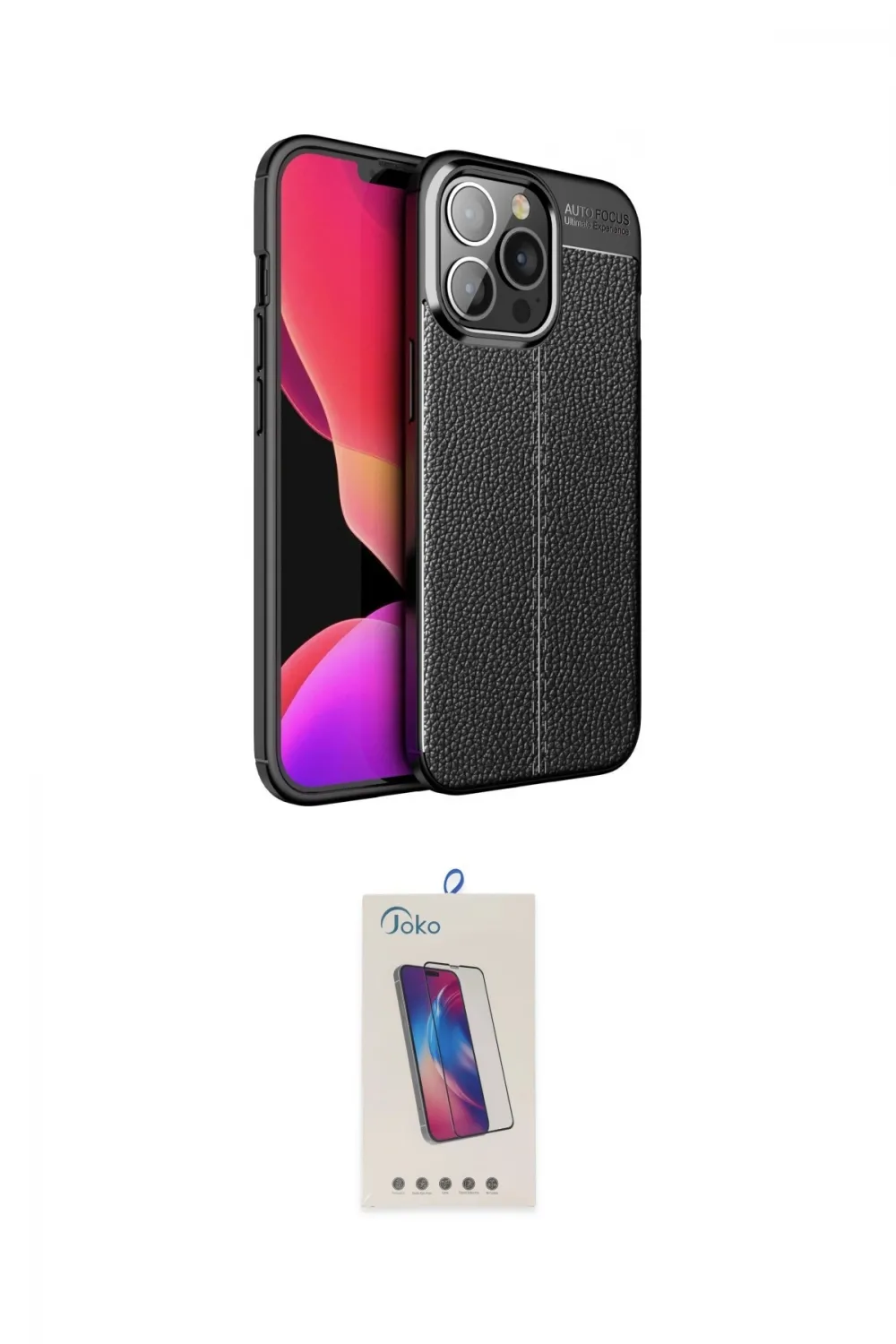 ieg™ iPhone 13 Pro Max Kılıf Doruk Klasik Özel Seri - Siyah Joko 5D Cam