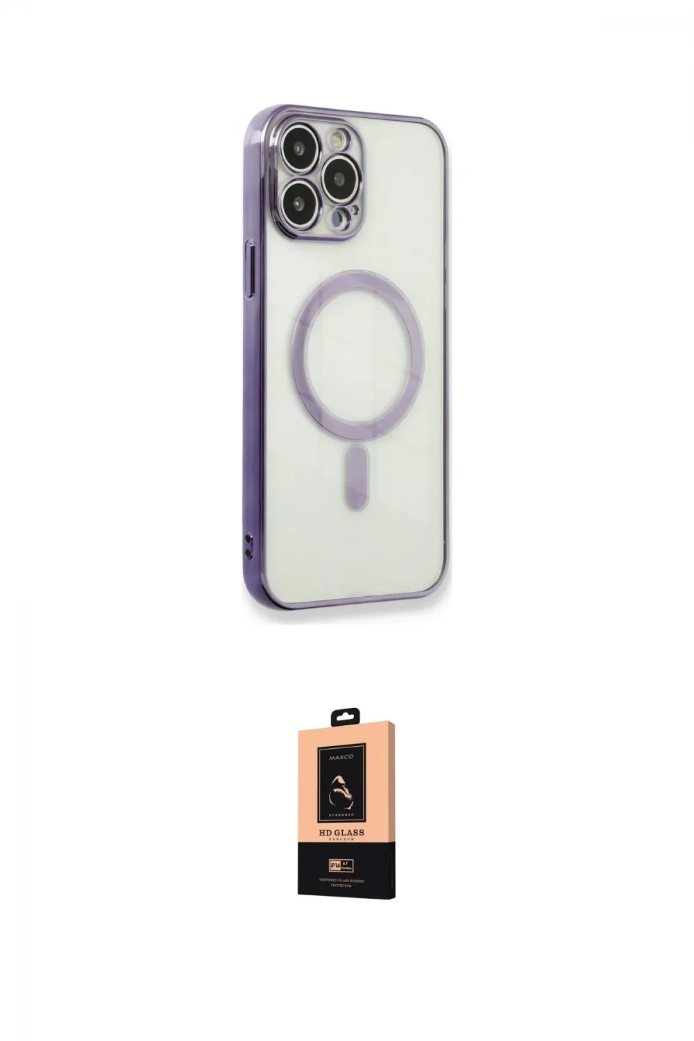 ieg™ iPhone 13 Pro Max Kılıf Doruk Minimal - Şeffaf Maxco Cam Ekran Koruyucu