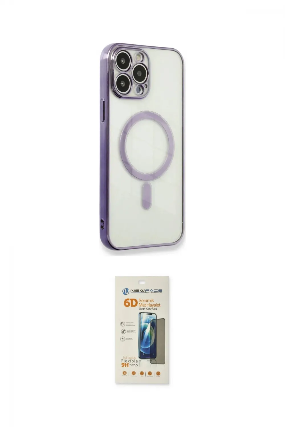 ieg™ iPhone 13 Pro Max Kılıf Doruk Minimal - Siyah 6D Mat Seramik Hayalet Nano Ekran Koruyucu