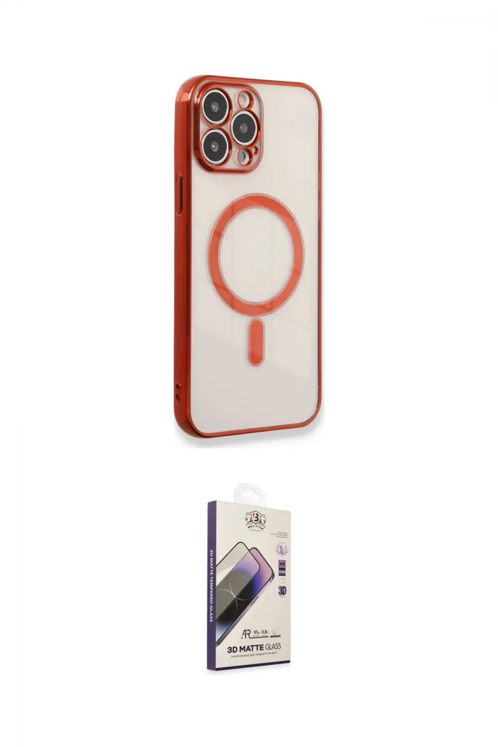 ieg™ iPhone 13 Pro Max Kılıf Doruk Minimal - Siyah Bilvis 3D Mat Cam Ekran Koruyucu