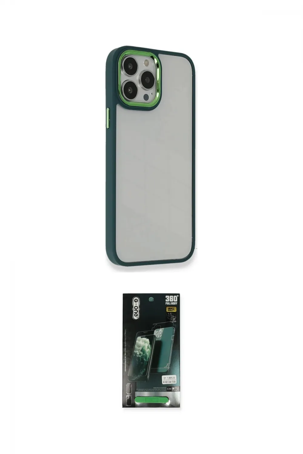 ieg™ iPhone 13 Pro Max Kılıf Eksen Doku Prime - Şeffaf 360 Full Body Arka Koruyucu
