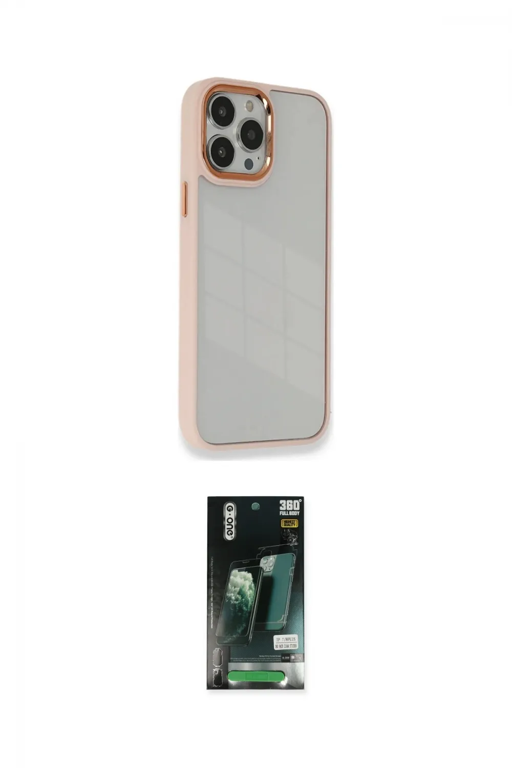 ieg™ iPhone 13 Pro Max Kılıf Eksen Doku Prime - Şeffaf 360 Full Body Arka Koruyucu