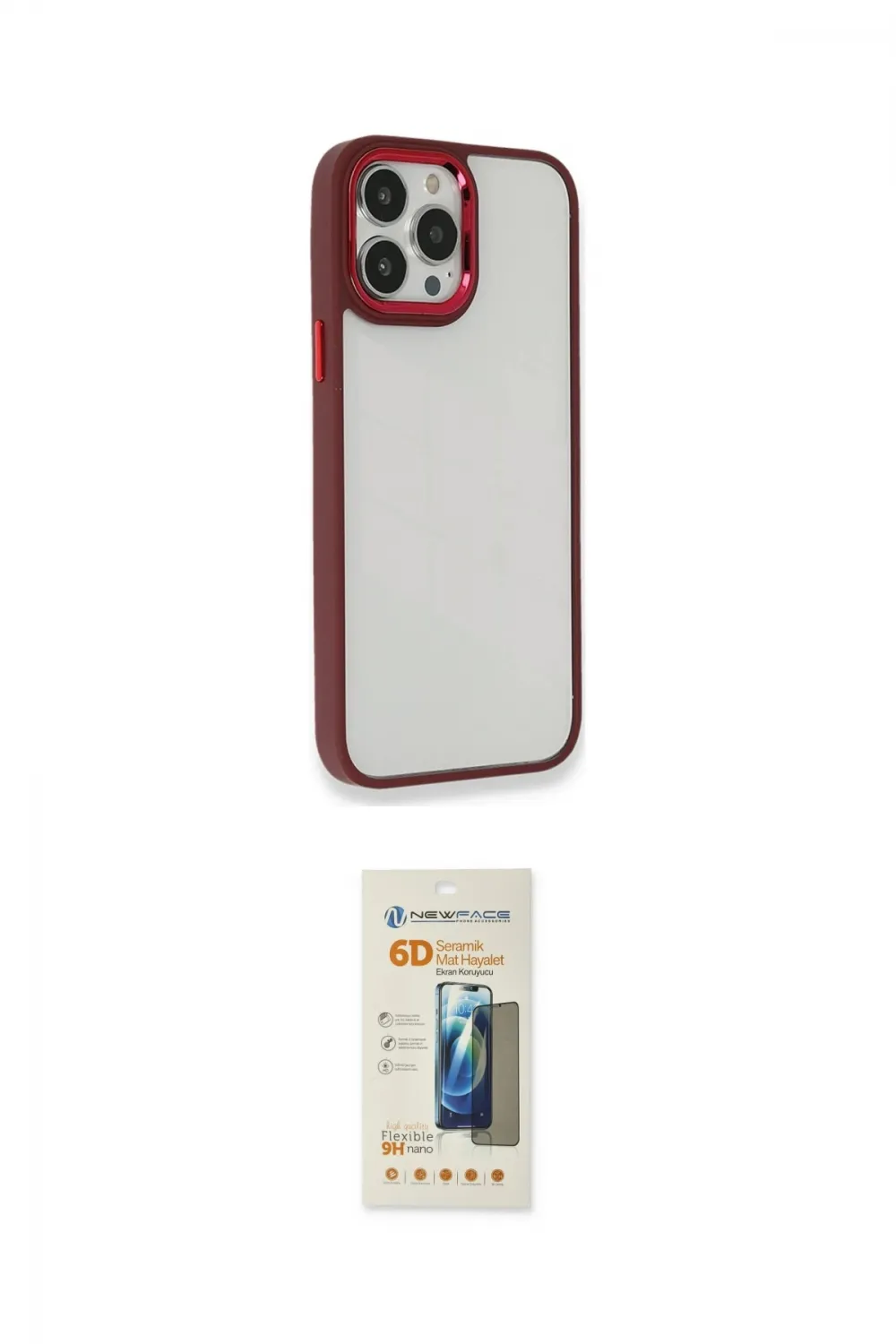 ieg™ iPhone 13 Pro Max Kılıf Eksen Doku Prime - Siyah 6D Mat Seramik Hayalet Nano Ekran Koruyucu