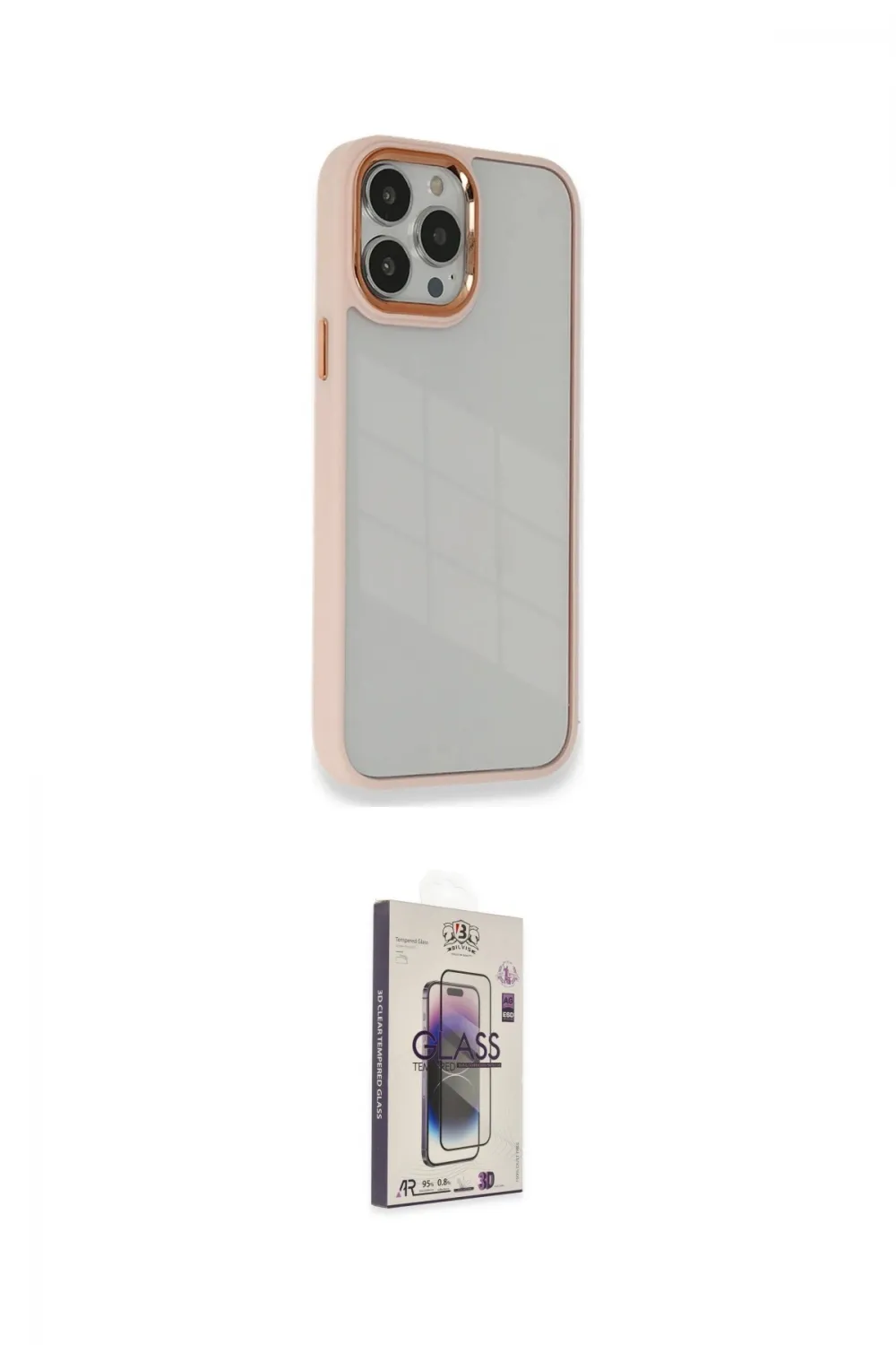 ieg™ iPhone 13 Pro Max Kılıf Eksen Doku Prime - Siyah Bilvis 3D Cam Ekran Koruyucu