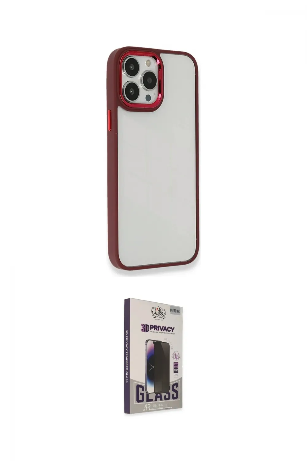 ieg™ iPhone 13 Pro Max Kılıf Eksen Doku Prime - Siyah Bilvis Hayalet Cam Ekran Koruyucu