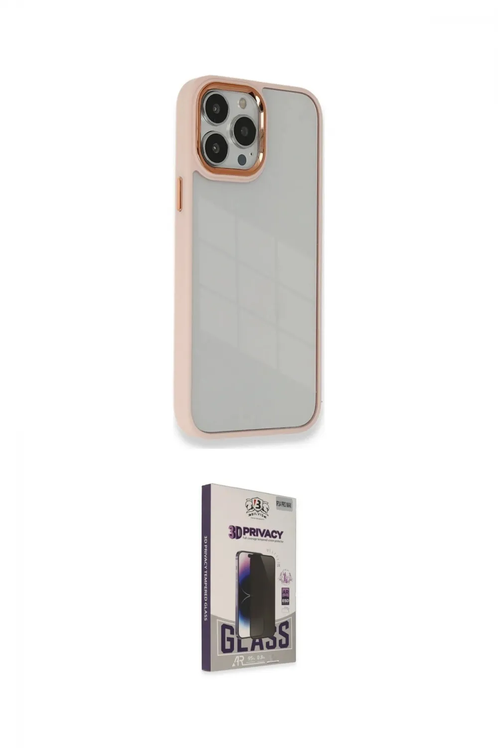 ieg™ iPhone 13 Pro Max Kılıf Eksen Doku Prime - Siyah Bilvis Hayalet Cam Ekran Koruyucu