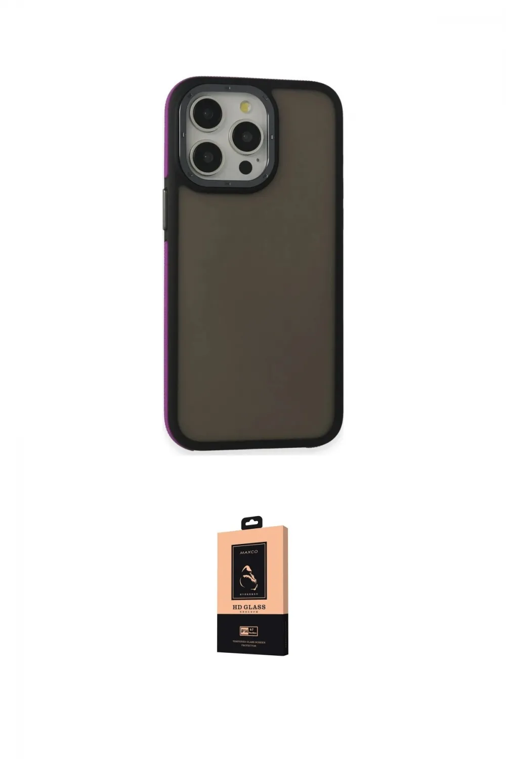 ieg™ iPhone 13 Pro Max Kılıf Eksen Işık - Şeffaf Maxco Cam Ekran Koruyucu