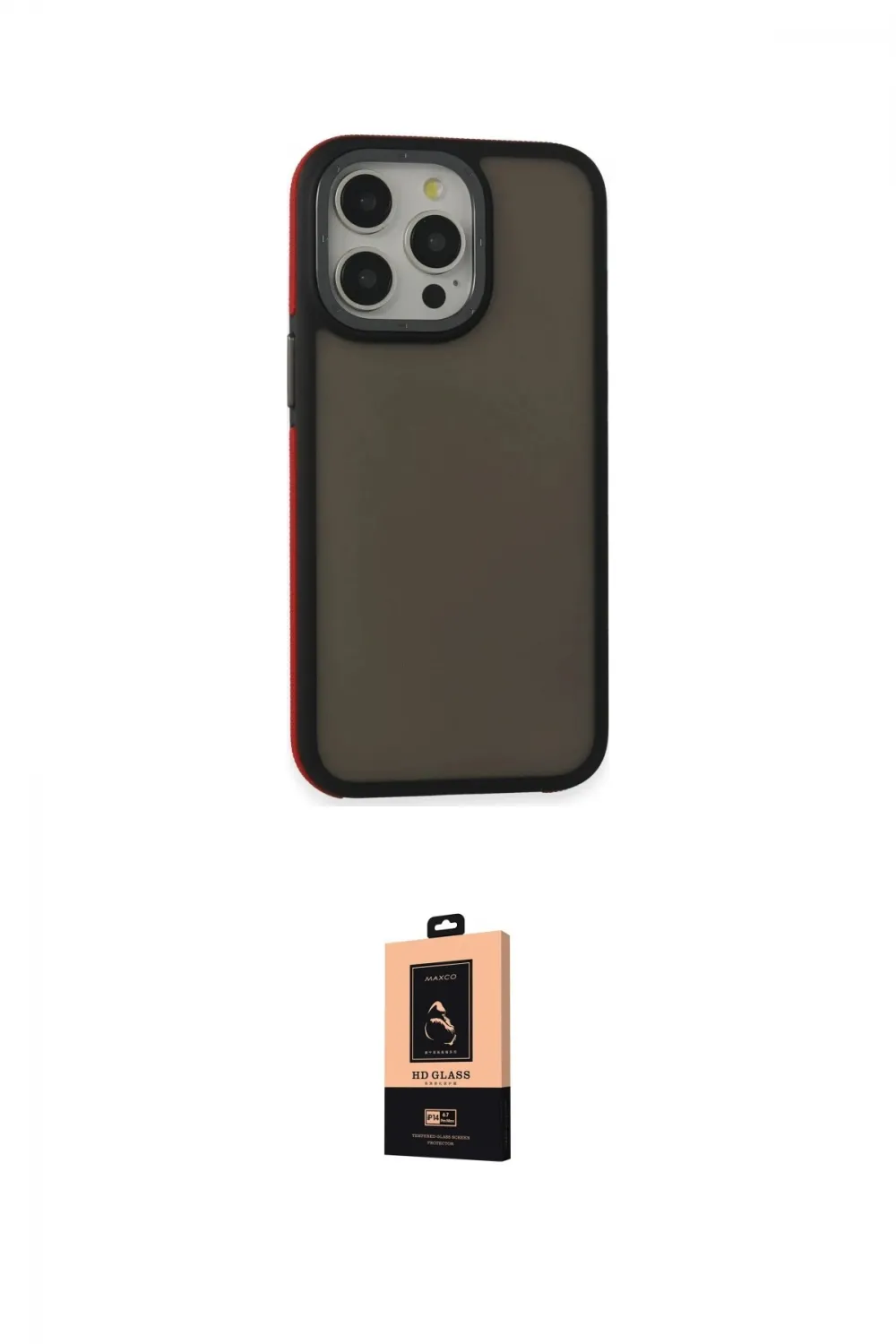 ieg™ iPhone 13 Pro Max Kılıf Eksen Işık - Şeffaf Maxco Cam Ekran Koruyucu