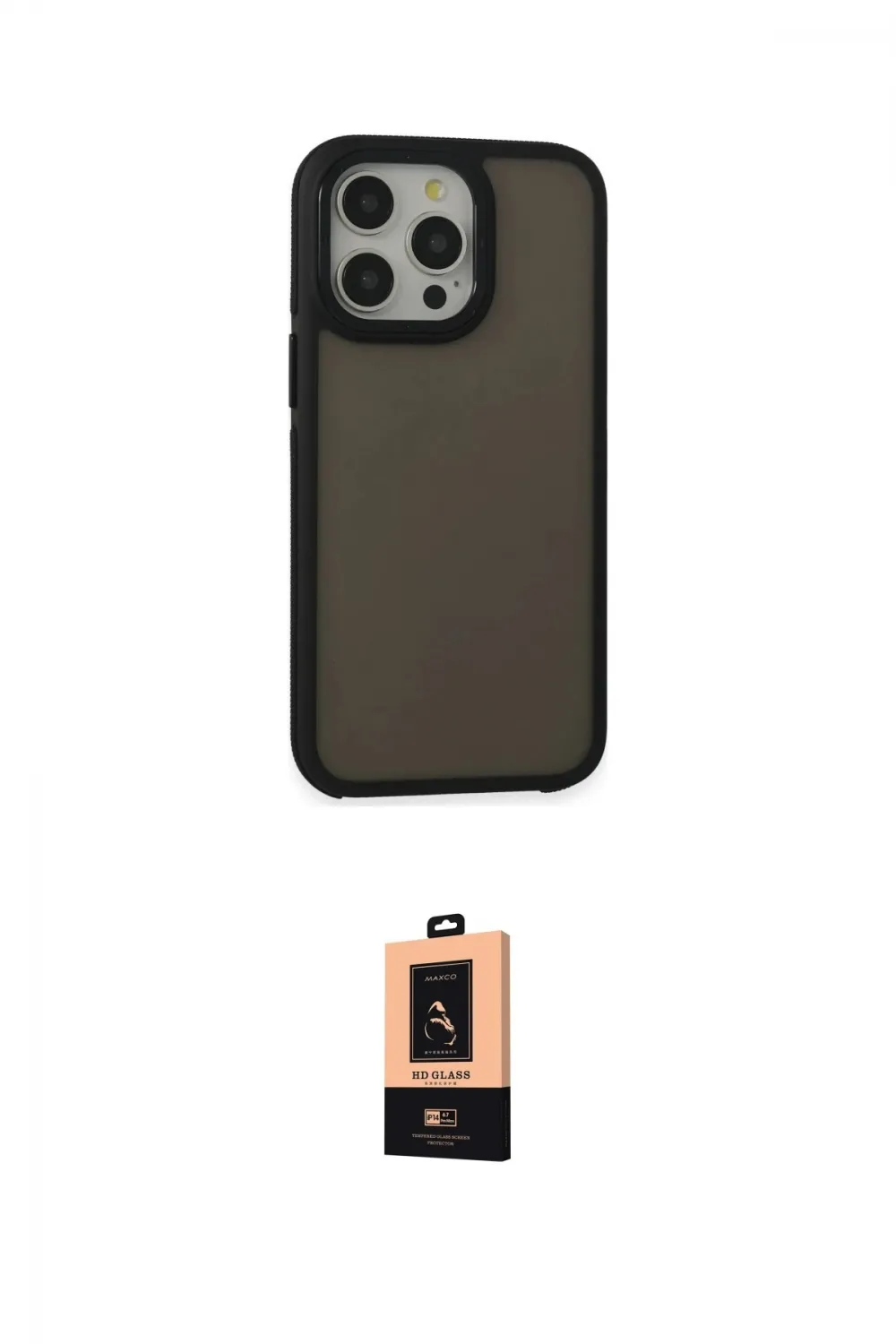 ieg™ iPhone 13 Pro Max Kılıf Eksen Işık - Şeffaf Maxco Cam Ekran Koruyucu