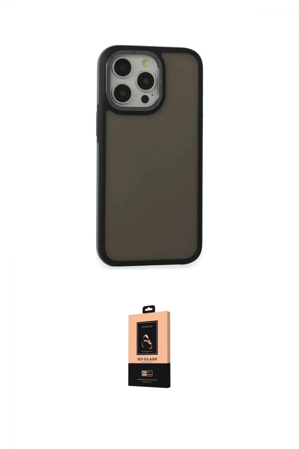 ieg™ iPhone 13 Pro Max Kılıf Eksen Işık - Şeffaf Maxco Cam Ekran Koruyucu