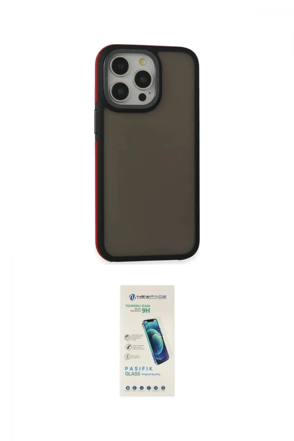 ieg™ iPhone 13 Pro Max Kılıf Eksen Işık - Şeffaf Pasifik Cam Ekran Koruyucu