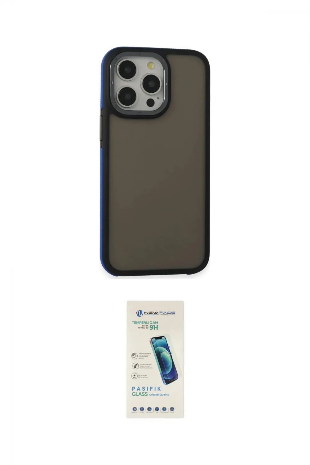 ieg™ iPhone 13 Pro Max Kılıf Eksen Işık - Şeffaf Pasifik Cam Ekran Koruyucu