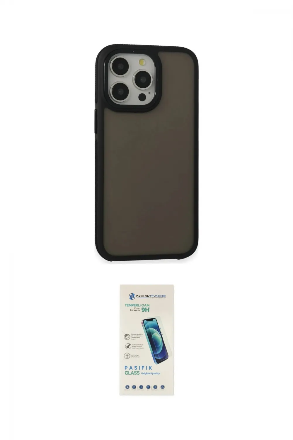 ieg™ iPhone 13 Pro Max Kılıf Eksen Işık - Şeffaf Pasifik Cam Ekran Koruyucu