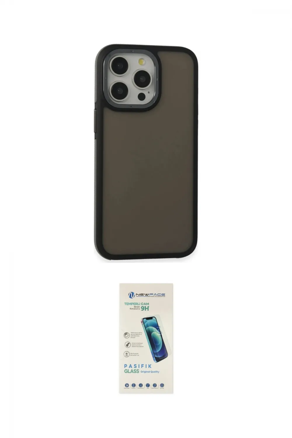 ieg™ iPhone 13 Pro Max Kılıf Eksen Işık - Şeffaf Pasifik Cam Ekran Koruyucu
