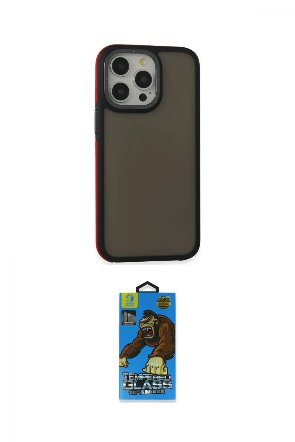 ieg™ iPhone 13 Pro Max Kılıf Eksen Işık - Siyah 18D Cam Ekran Koruyucu