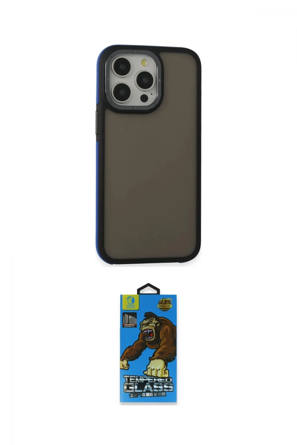 ieg™ iPhone 13 Pro Max Kılıf Eksen Işık - Siyah 18D Cam Ekran Koruyucu