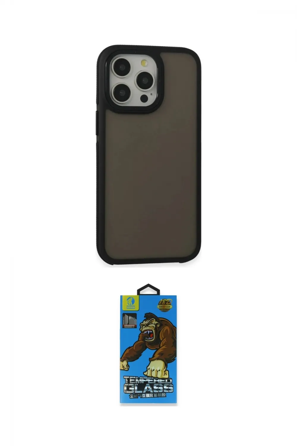 ieg™ iPhone 13 Pro Max Kılıf Eksen Işık - Siyah 18D Cam Ekran Koruyucu