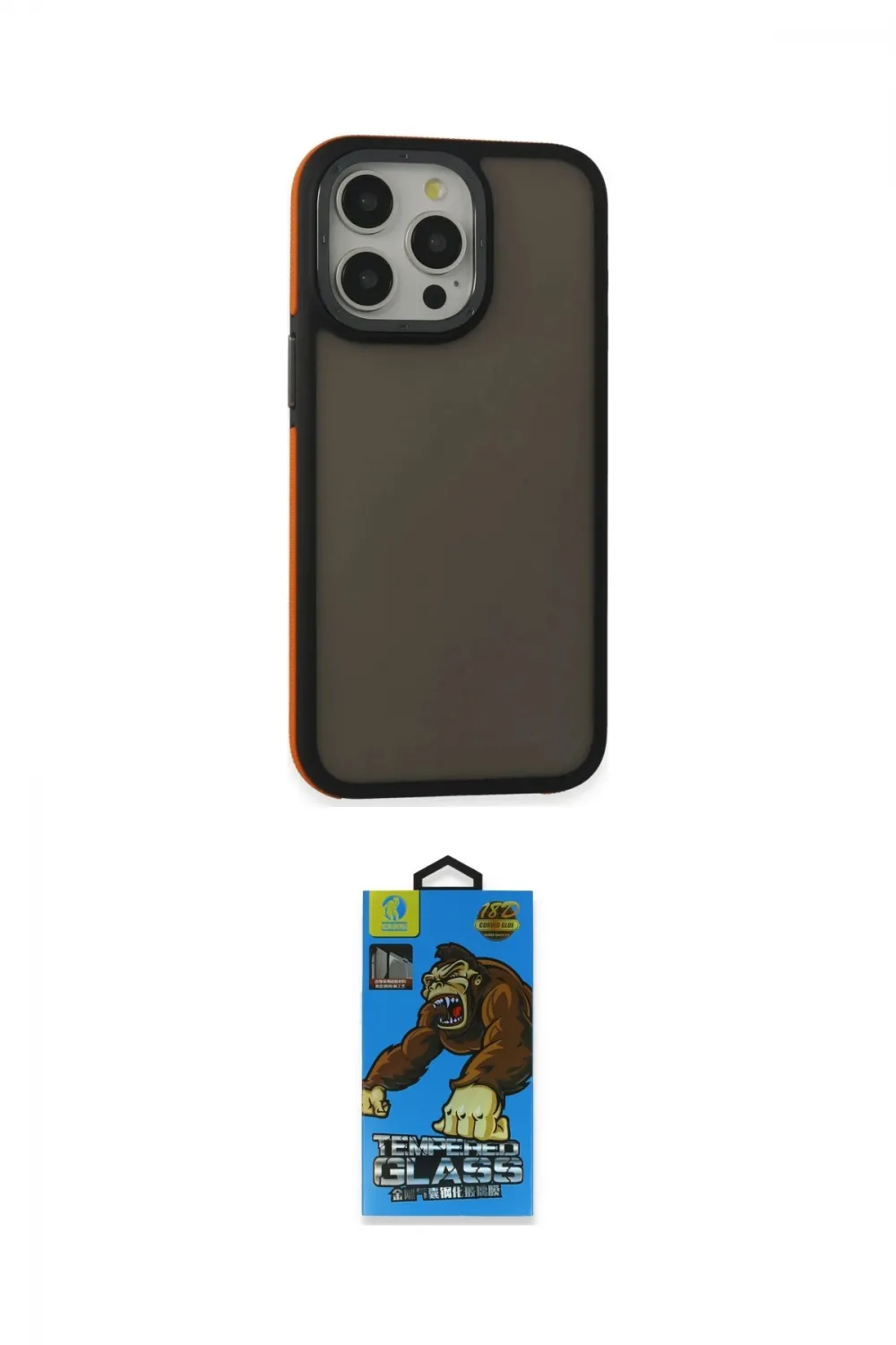 ieg™ iPhone 13 Pro Max Kılıf Eksen Işık - Siyah 18D Cam Ekran Koruyucu