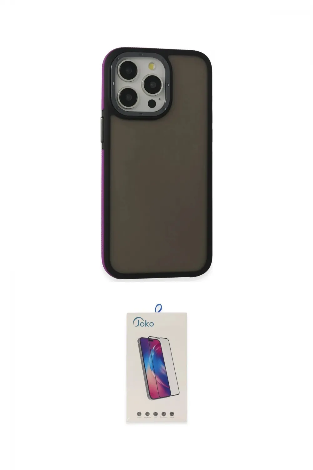 ieg™ iPhone 13 Pro Max Kılıf Eksen Işık - Siyah Joko 5D Cam