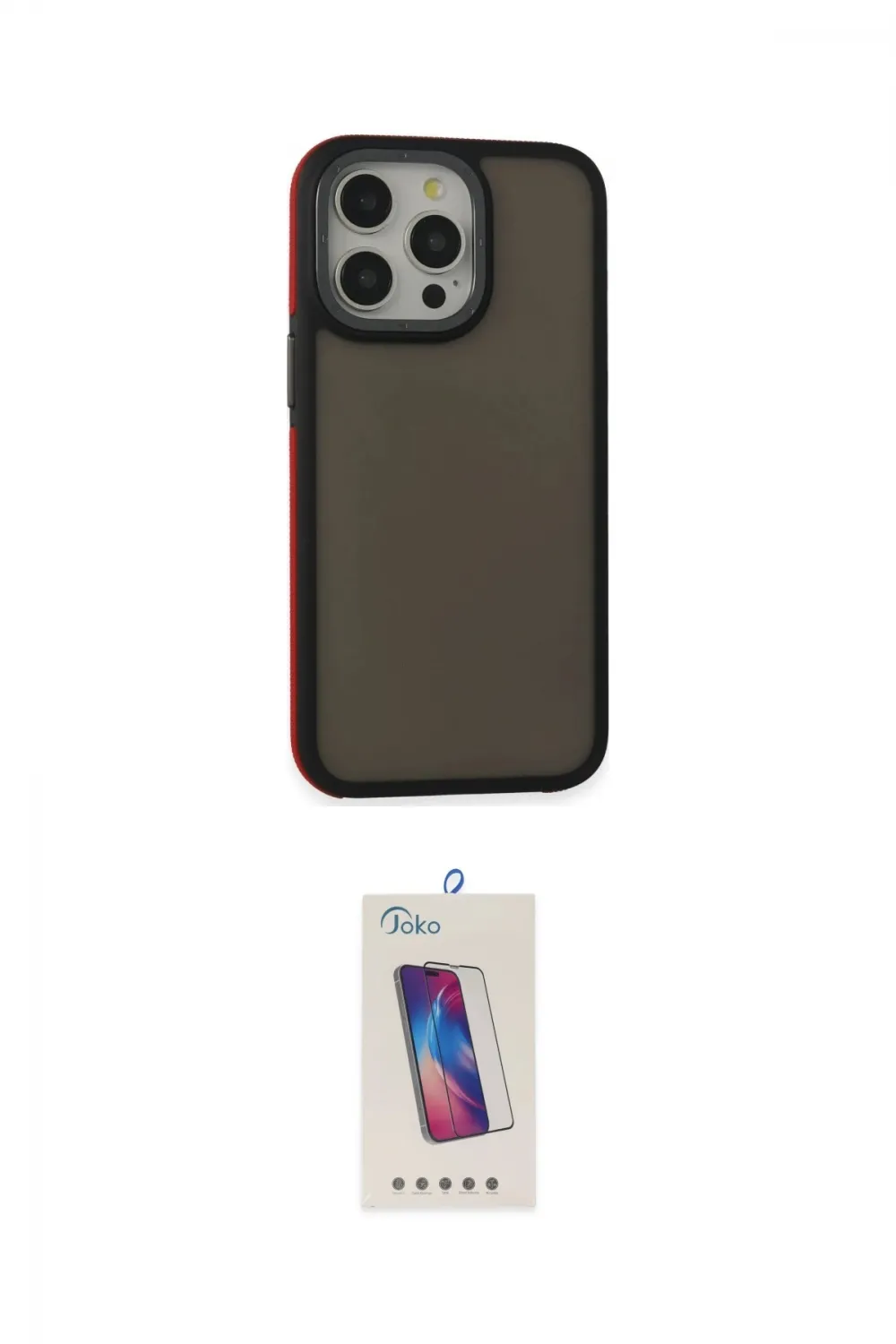 ieg™ iPhone 13 Pro Max Kılıf Eksen Işık - Siyah Joko 5D Cam