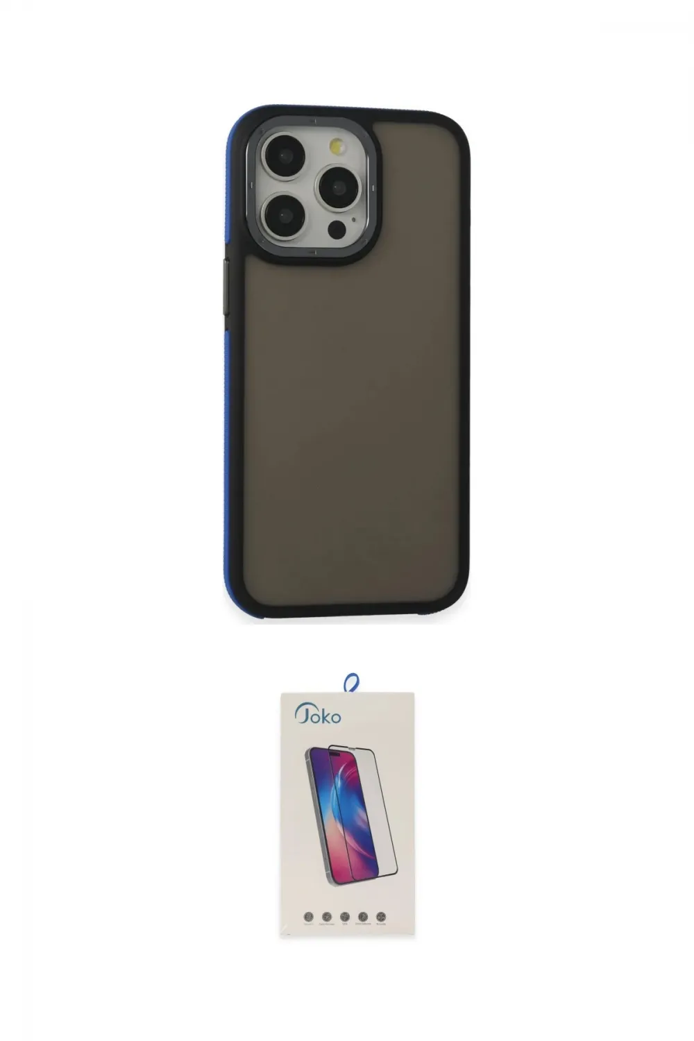 ieg™ iPhone 13 Pro Max Kılıf Eksen Işık - Siyah Joko 5D Cam