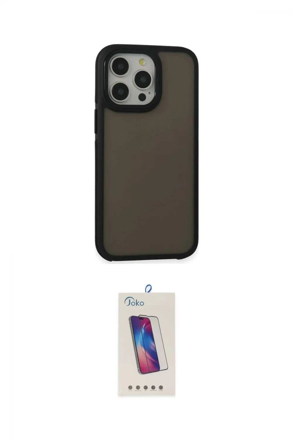 ieg™ iPhone 13 Pro Max Kılıf Eksen Işık - Siyah Joko 5D Cam