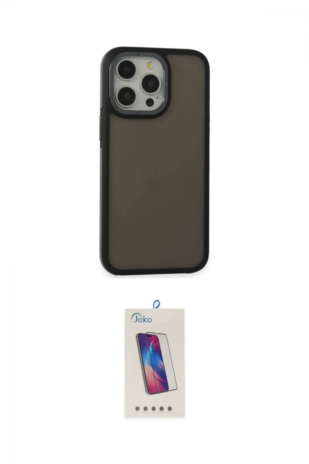 ieg™ iPhone 13 Pro Max Kılıf Eksen Işık - Siyah Joko 5D Cam