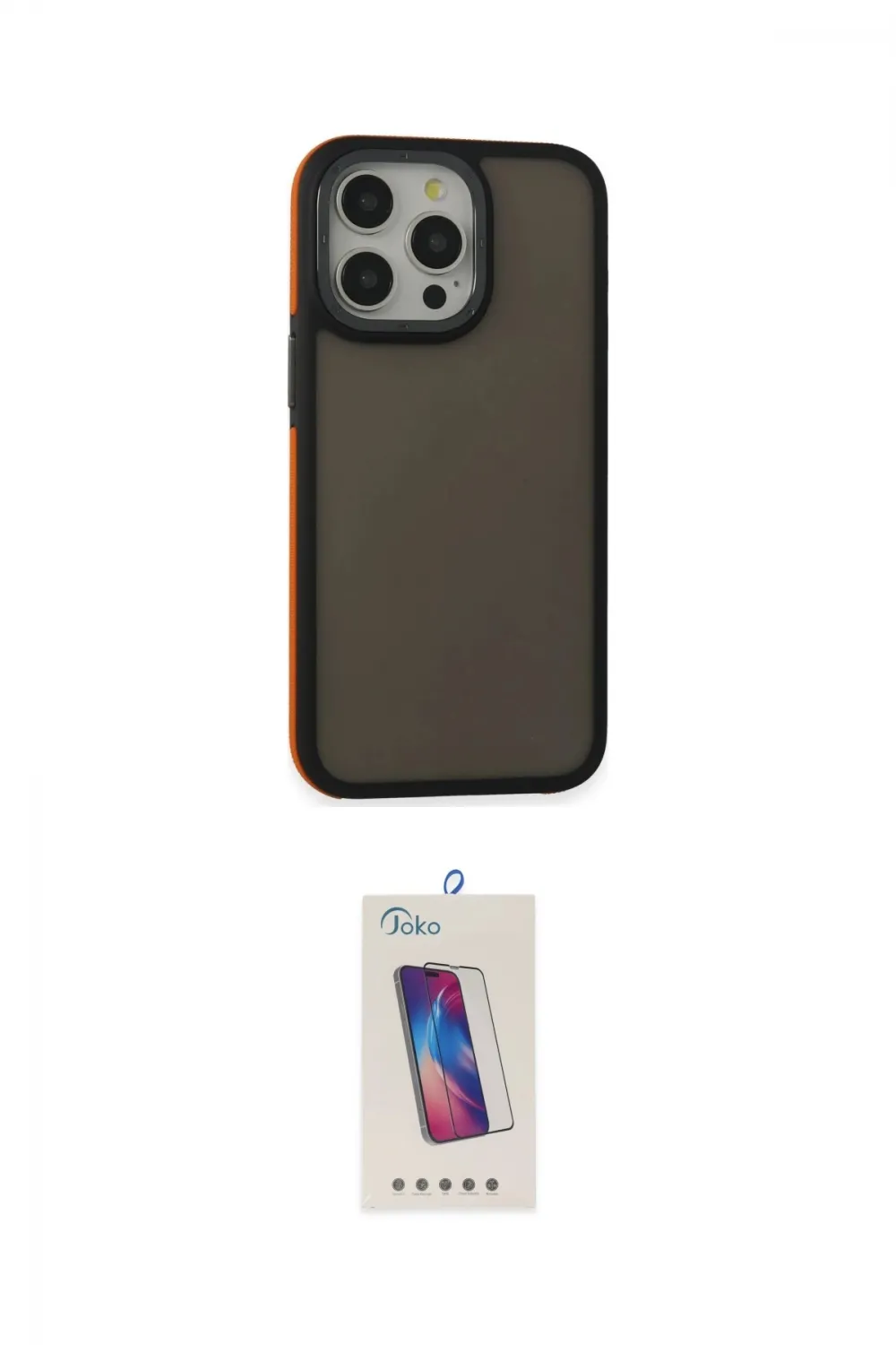 ieg™ iPhone 13 Pro Max Kılıf Eksen Işık - Siyah Joko 5D Cam