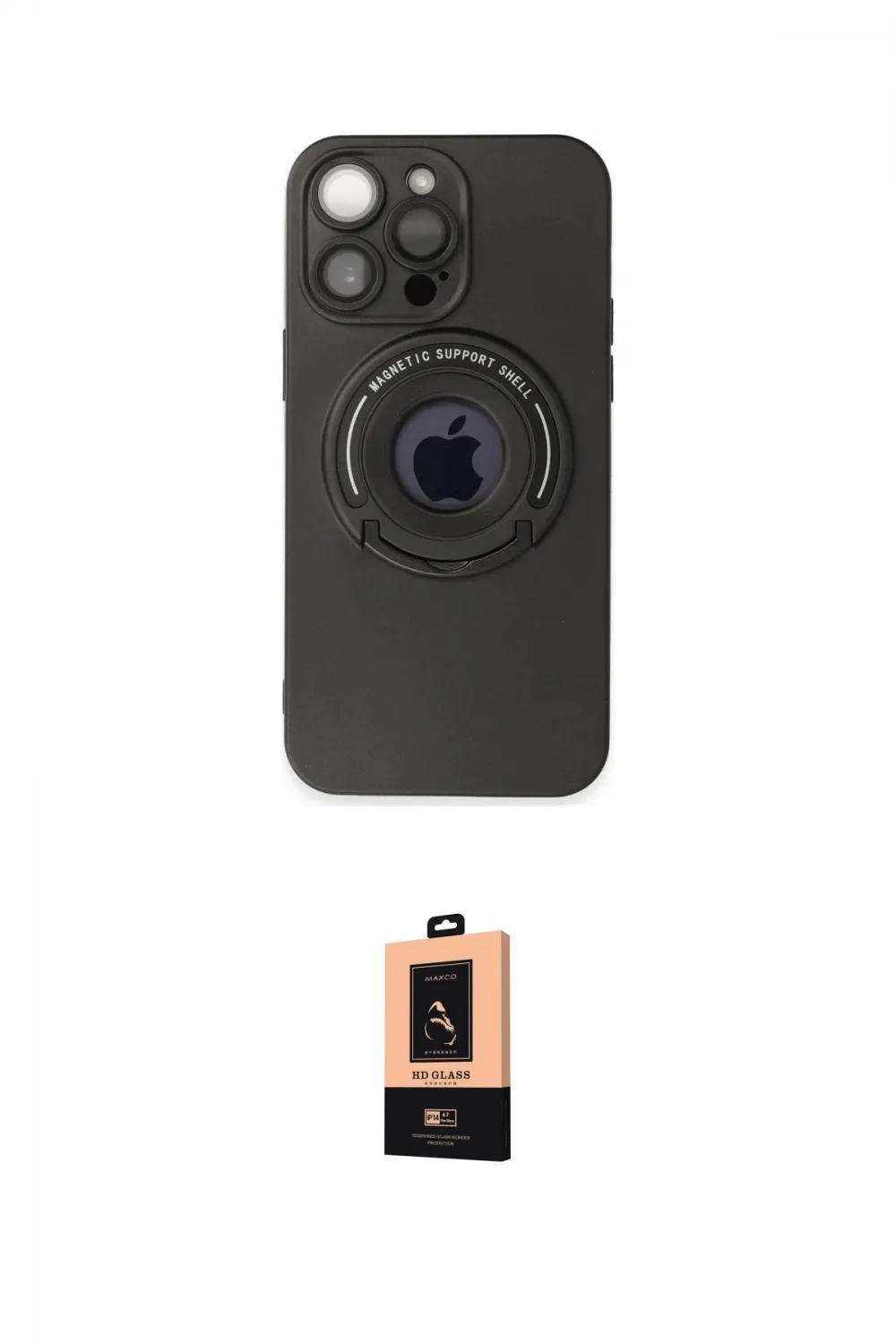 ieg™ iPhone 13 Pro Max Kılıf Eksen Klasik Prime - Şeffaf Maxco Cam Ekran Koruyucu