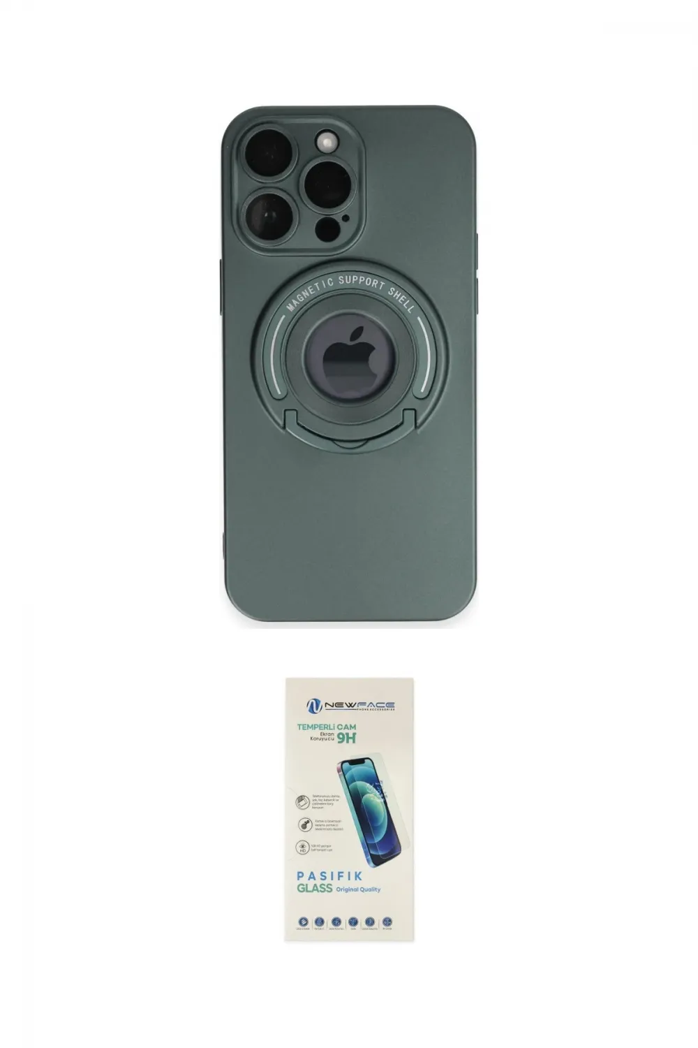 ieg™ iPhone 13 Pro Max Kılıf Eksen Klasik Prime - Şeffaf Pasifik Cam Ekran Koruyucu
