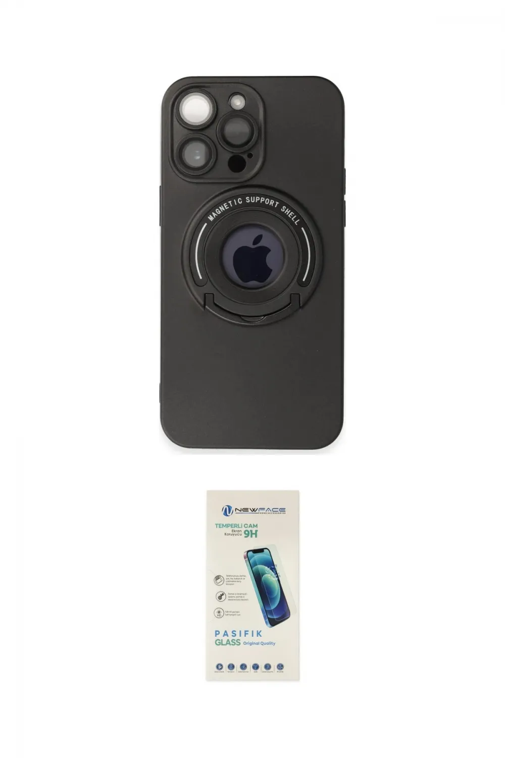 ieg™ iPhone 13 Pro Max Kılıf Eksen Klasik Prime - Şeffaf Pasifik Cam Ekran Koruyucu