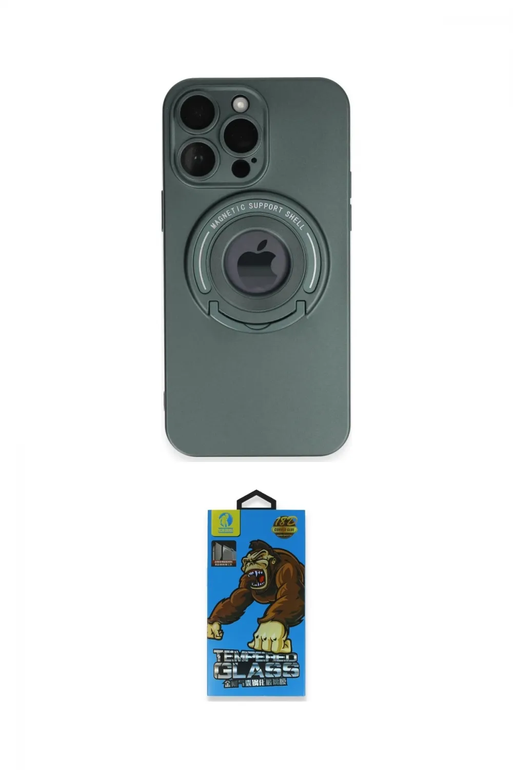 ieg™ iPhone 13 Pro Max Kılıf Eksen Klasik Prime - Siyah 18D Cam Ekran Koruyucu