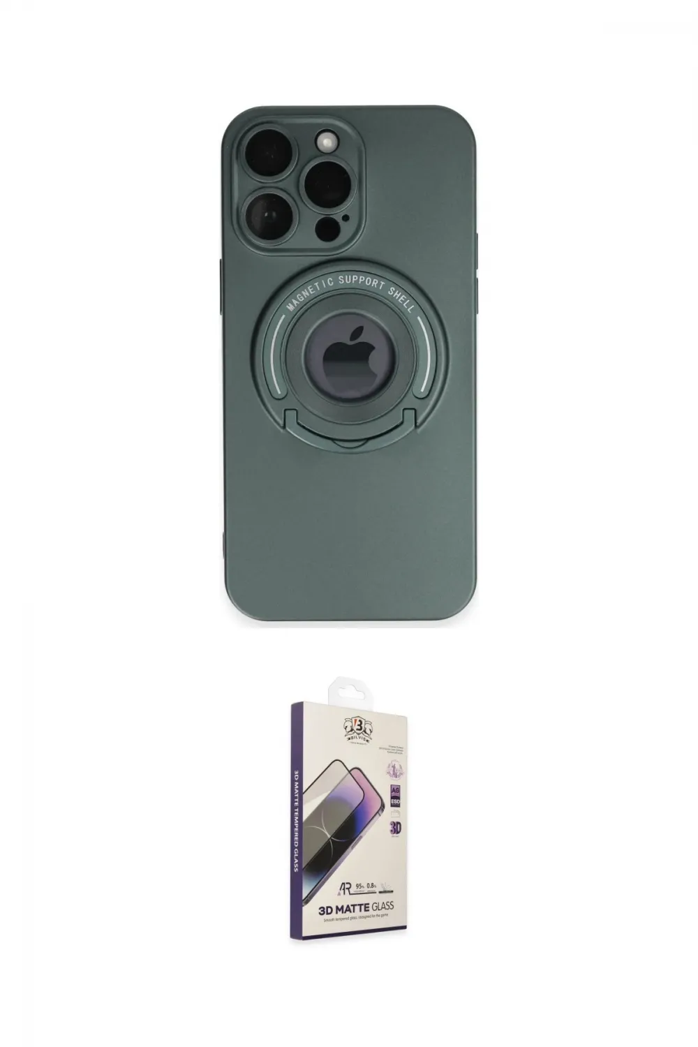 ieg™ iPhone 13 Pro Max Kılıf Eksen Klasik Prime - Siyah Bilvis 3D Mat Cam Ekran Koruyucu