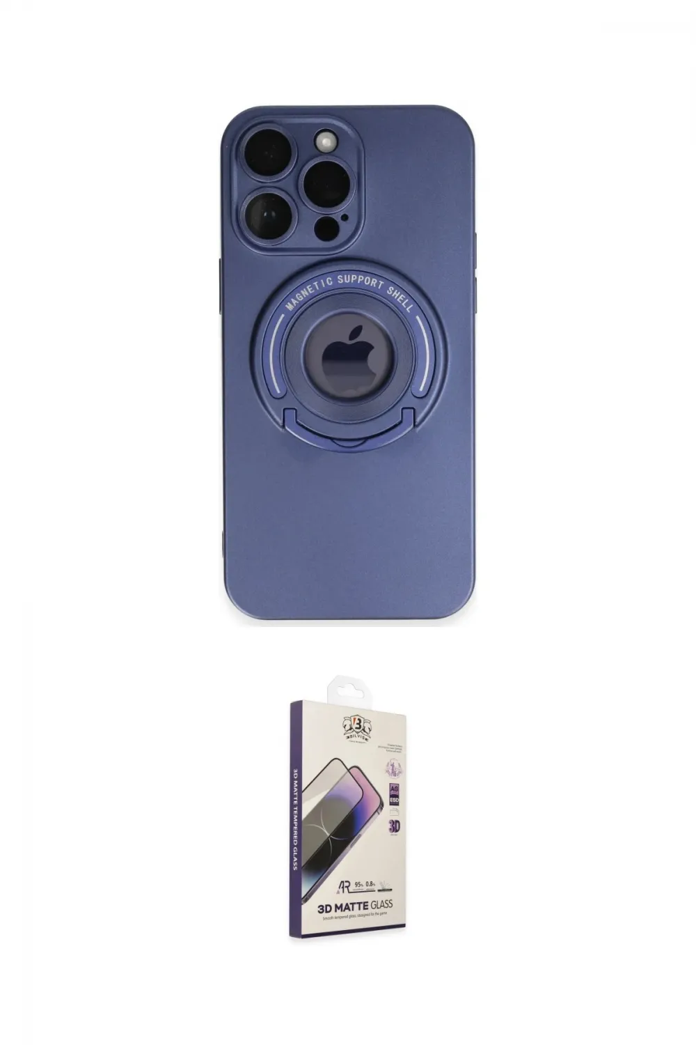 ieg™ iPhone 13 Pro Max Kılıf Eksen Klasik Prime - Siyah Bilvis 3D Mat Cam Ekran Koruyucu