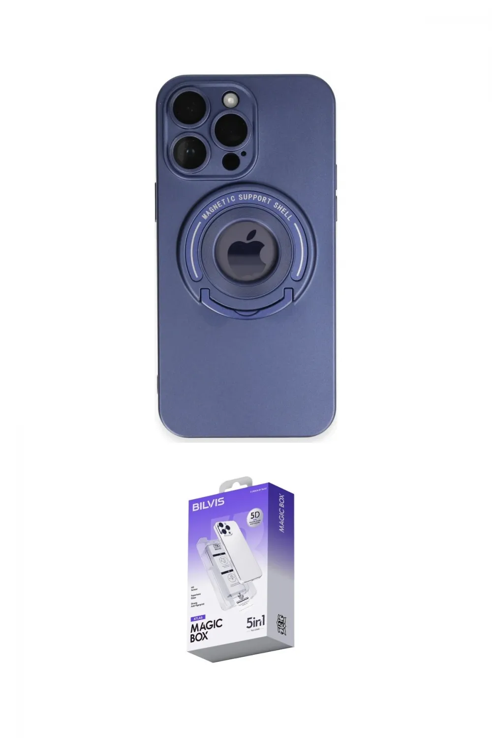 ieg™ iPhone 13 Pro Max Kılıf Eksen Klasik Prime - Siyah Bilvis 5in1 3D Magic Cam Ekran Koruyucu