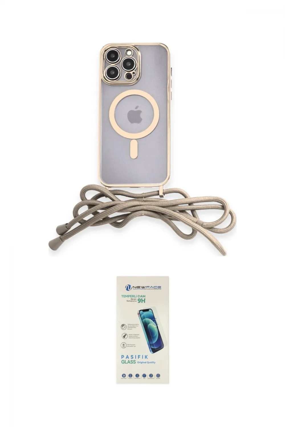 ieg™ iPhone 13 Pro Max Kılıf Eksen Özel Seri - Şeffaf Pasifik Cam Ekran Koruyucu
