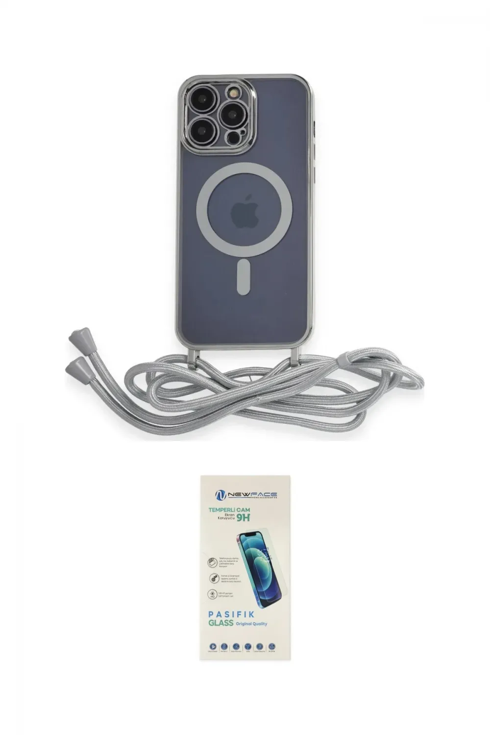 ieg™ iPhone 13 Pro Max Kılıf Eksen Özel Seri - Şeffaf Pasifik Cam Ekran Koruyucu