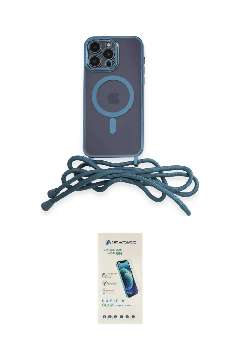 ieg™ iPhone 13 Pro Max Kılıf Eksen Özel Seri - Şeffaf Pasifik Cam Ekran Koruyucu