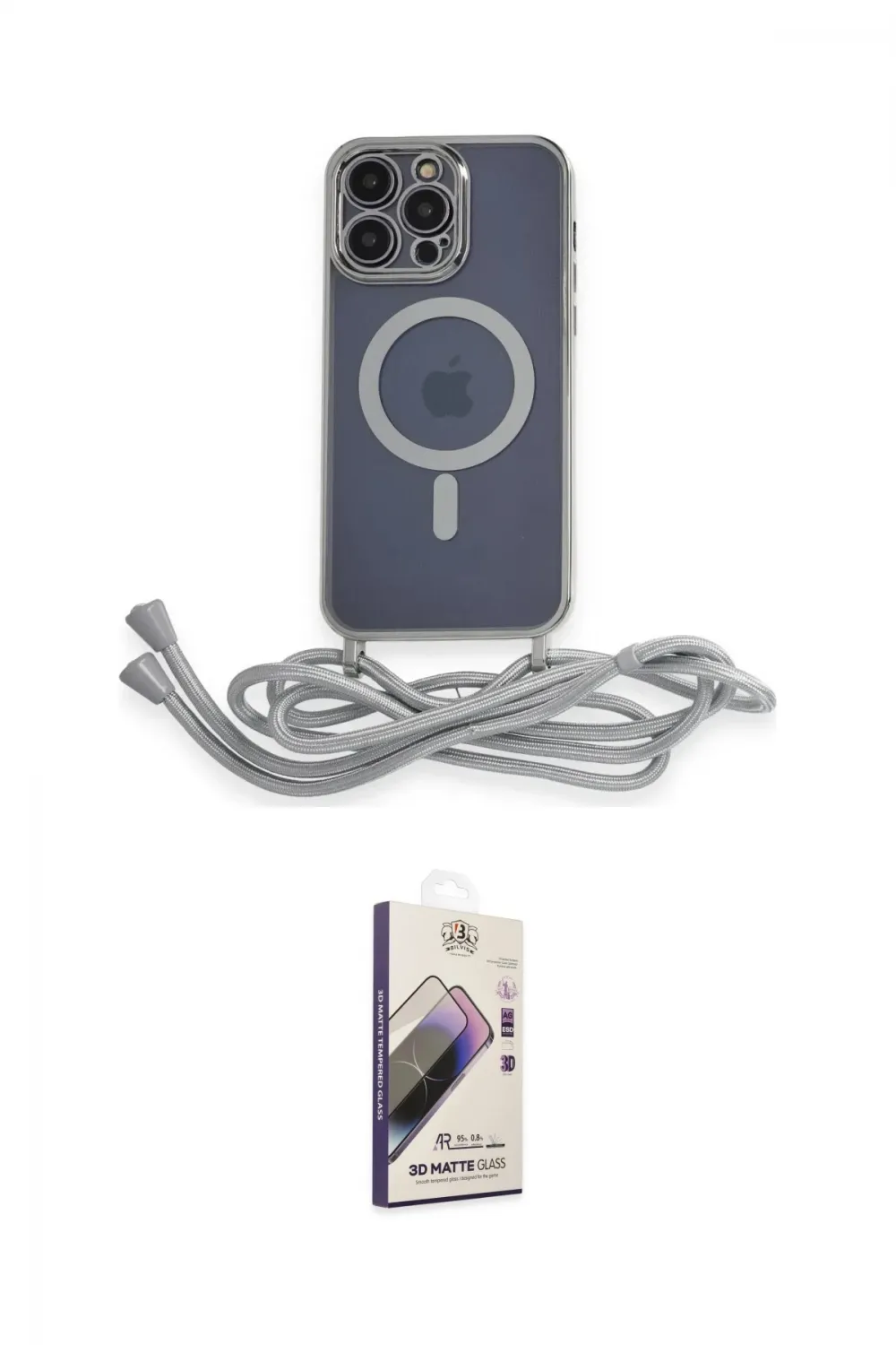 ieg™ iPhone 13 Pro Max Kılıf Eksen Özel Seri - Siyah Bilvis 3D Mat Cam Ekran Koruyucu