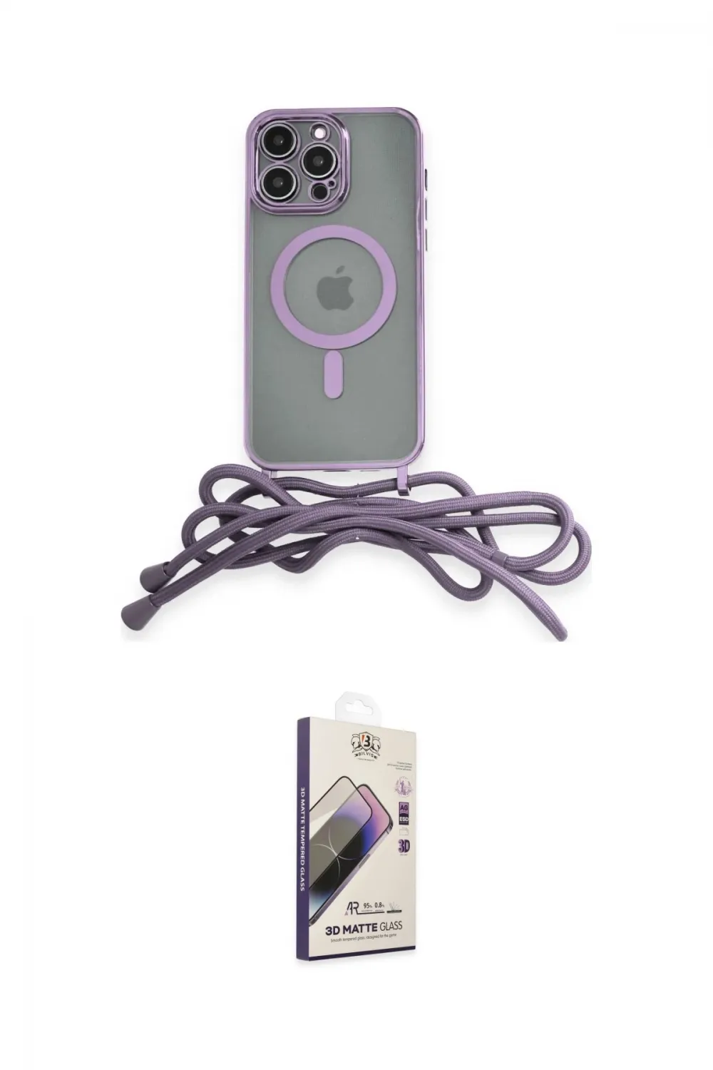 ieg™ iPhone 13 Pro Max Kılıf Eksen Özel Seri - Siyah Bilvis 3D Mat Cam Ekran Koruyucu