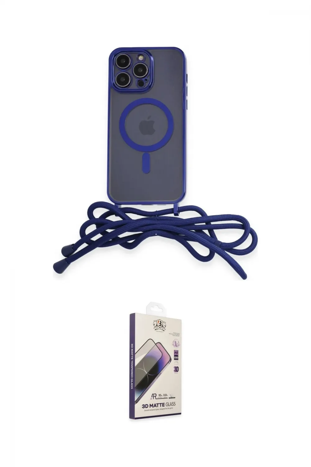 ieg™ iPhone 13 Pro Max Kılıf Eksen Özel Seri - Siyah Bilvis 3D Mat Cam Ekran Koruyucu