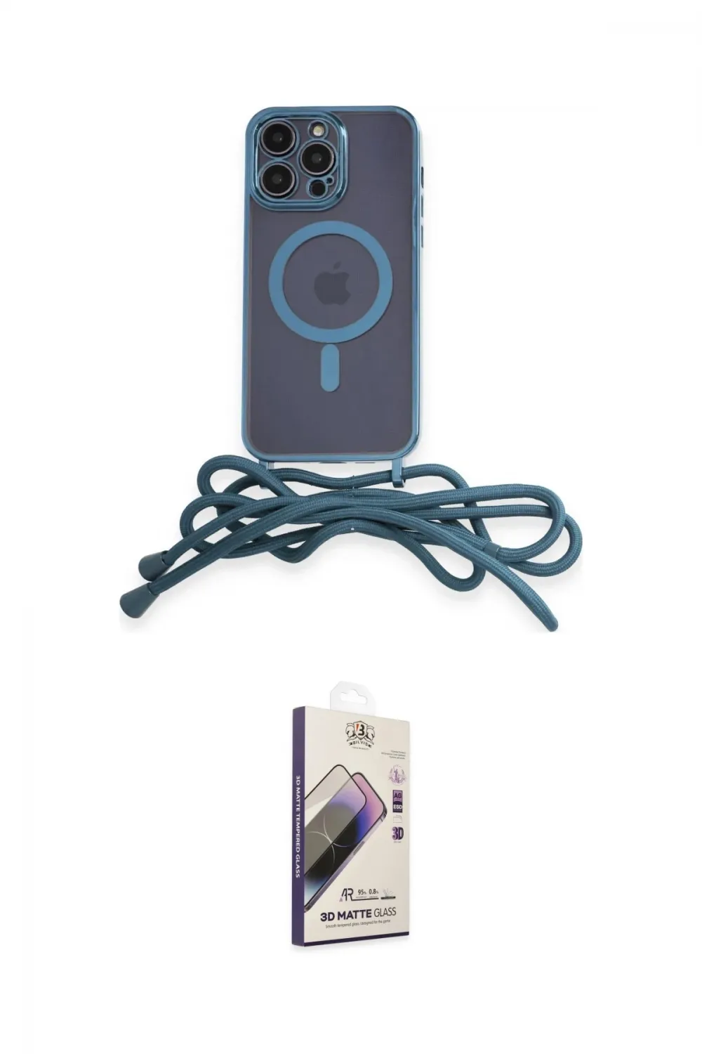 ieg™ iPhone 13 Pro Max Kılıf Eksen Özel Seri - Siyah Bilvis 3D Mat Cam Ekran Koruyucu
