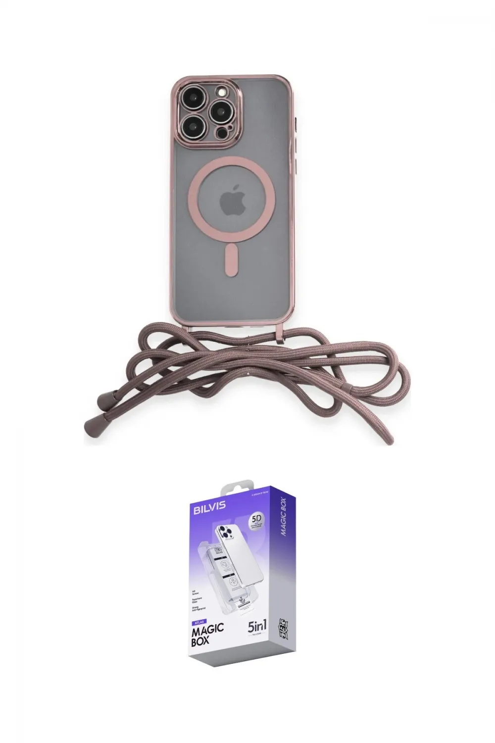 ieg™ iPhone 13 Pro Max Kılıf Eksen Özel Seri - Siyah Bilvis 5in1 3D Magic Cam Ekran Koruyucu