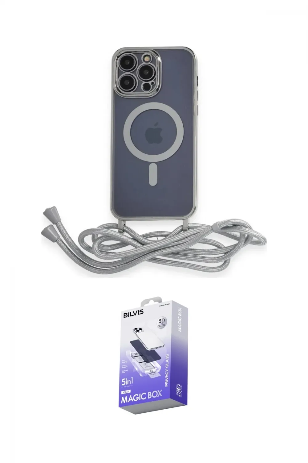 ieg™ iPhone 13 Pro Max Kılıf Eksen Özel Seri - Siyah Bilvis 5in1 5D Magic Hayalet Cam Ekran Koruyucu