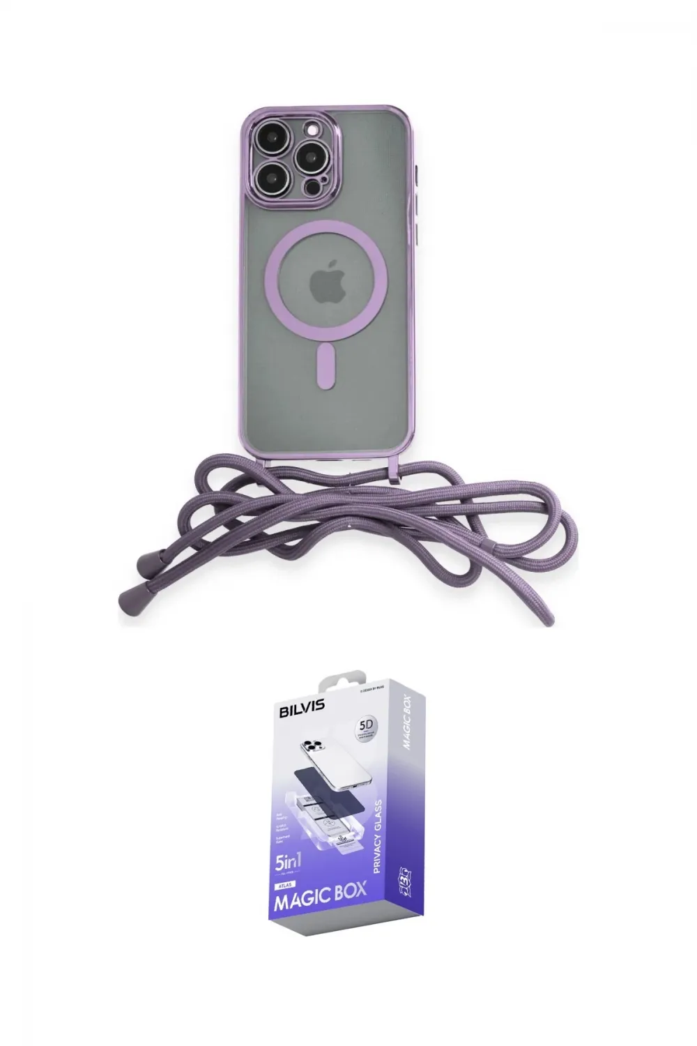 ieg™ iPhone 13 Pro Max Kılıf Eksen Özel Seri - Siyah Bilvis 5in1 5D Magic Hayalet Cam Ekran Koruyucu