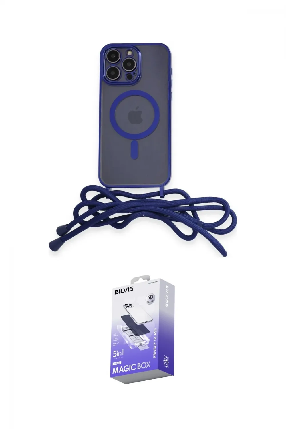 ieg™ iPhone 13 Pro Max Kılıf Eksen Özel Seri - Siyah Bilvis 5in1 5D Magic Hayalet Cam Ekran Koruyucu
