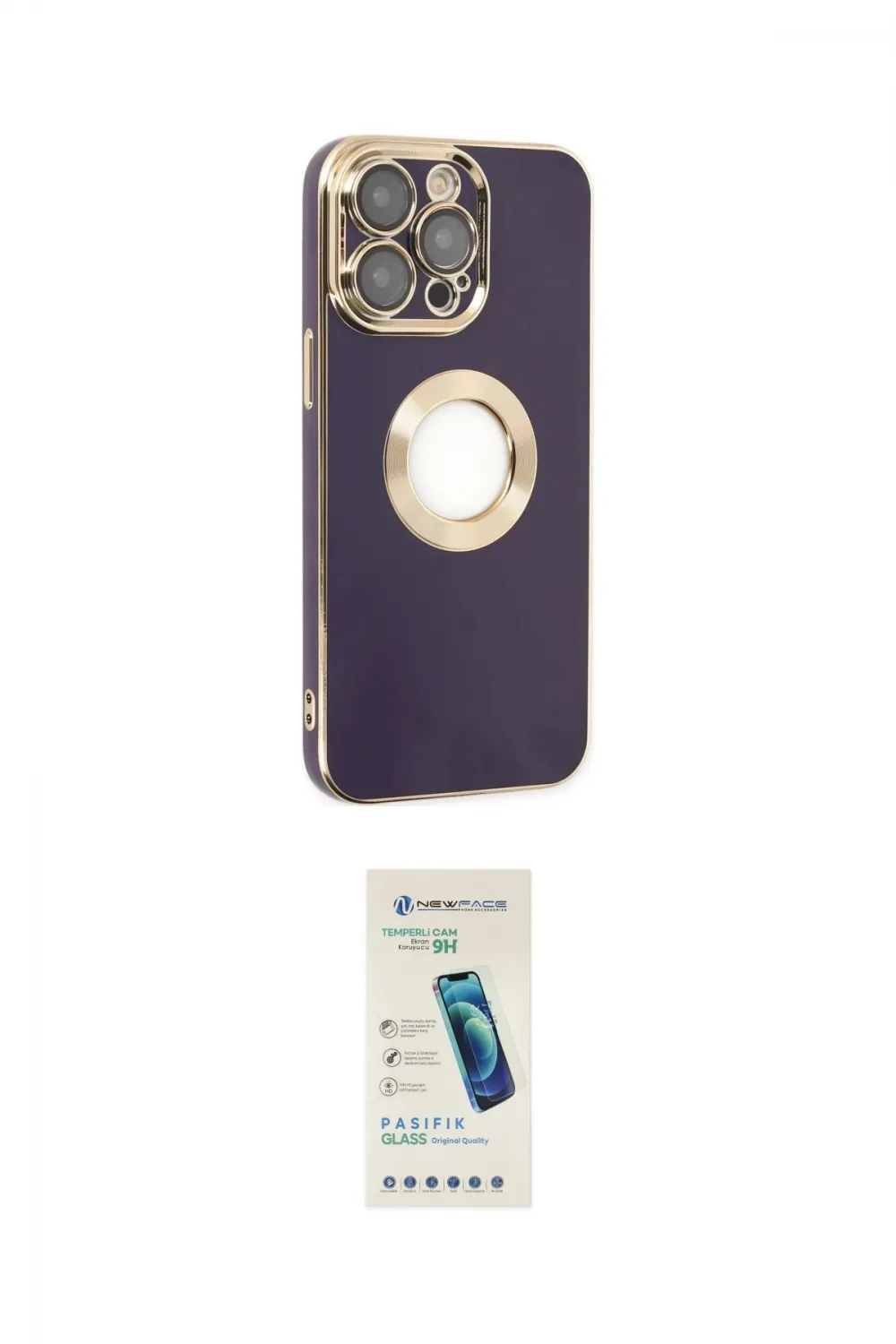 ieg™ iPhone 13 Pro Max Kılıf İz Form Serisi - Şeffaf Pasifik Cam Ekran Koruyucu