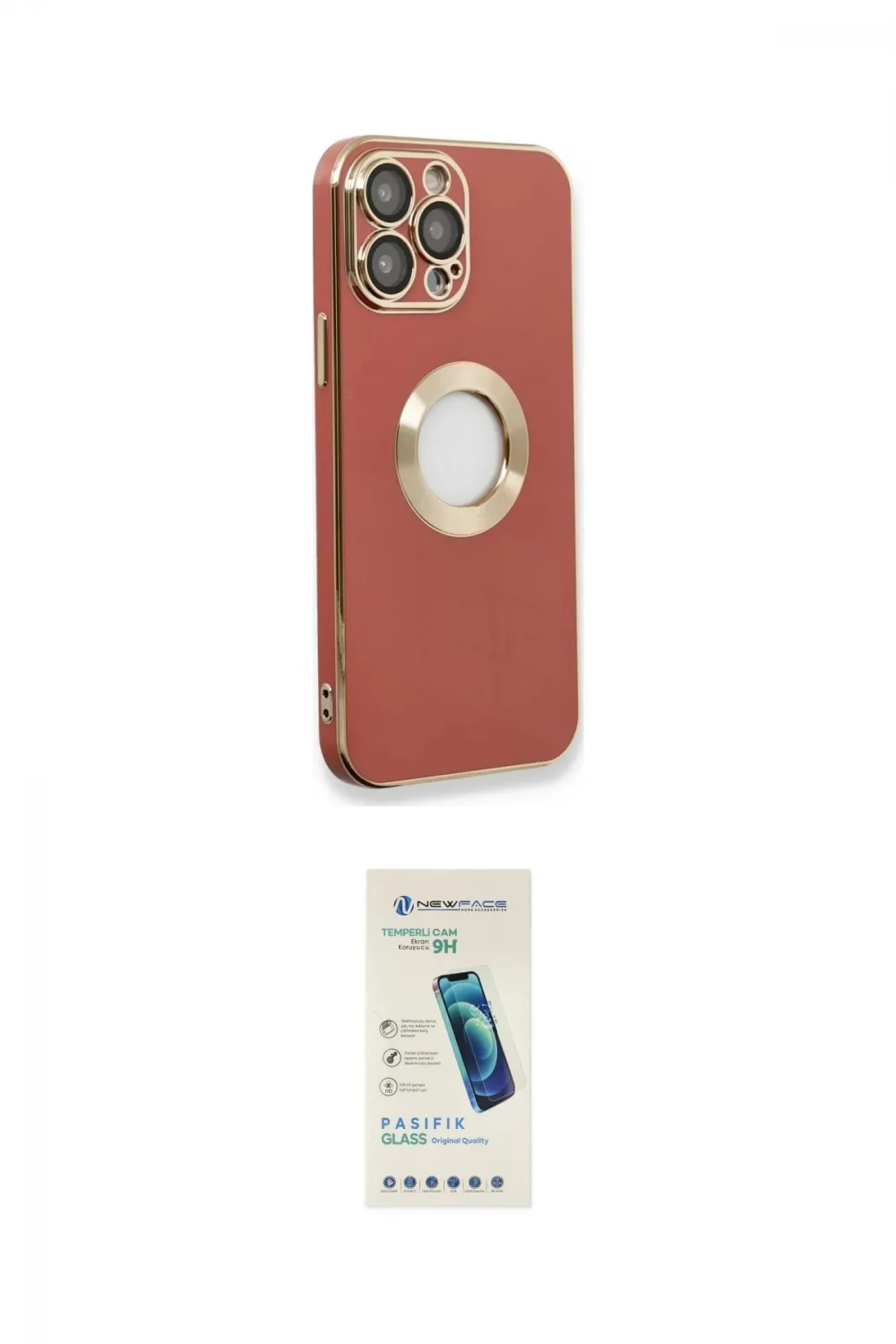 ieg™ iPhone 13 Pro Max Kılıf İz Form Serisi - Şeffaf Pasifik Cam Ekran Koruyucu